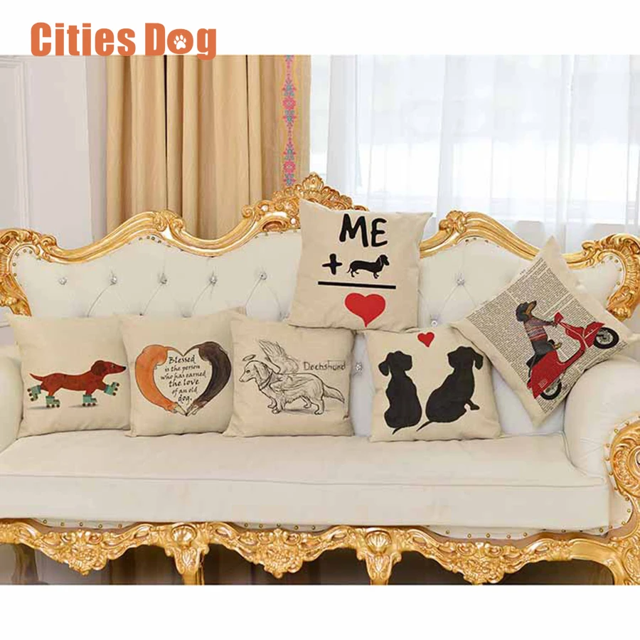 Наволочки для диванных подушек чехлы с животными собака узор наволочка принтом