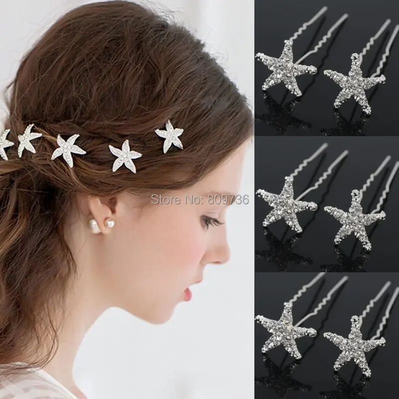 

20Pcs Wedding Hairpins Crystal Starfish Rhinestone Hair Pin Clips Women Jewerly Bridal Bridesmaid Hair Accessories