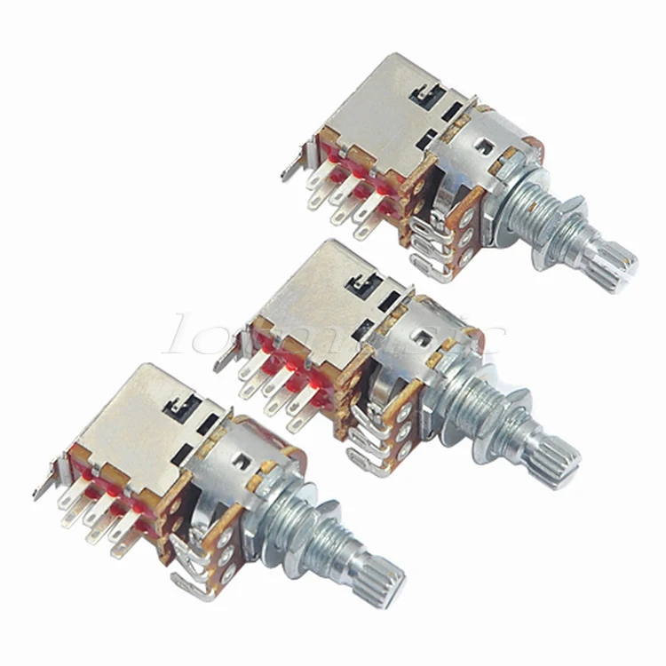 3 шт. электрическая гитара тон управления горшок потенциометр B500k Push Pull Pot хром |