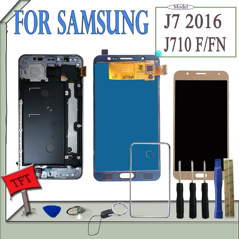 SzHAIyu протестированный ЖК дисплей + сенсорный экран рамка для Samsung Galaxy J7 2016 j710 J710F