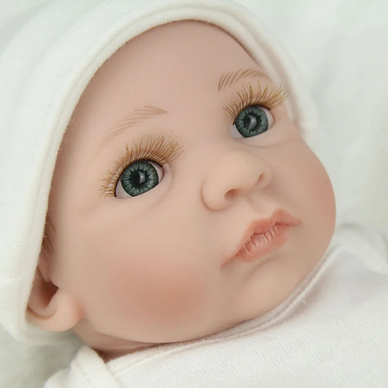 

NPKDOLL 2PCS/Set 28CM Mini Doll Reborn 10" Handmade Full Silicone Reborn Baby Doll Close Eye Girls+Open Eyes Boys Toys Lifelike
