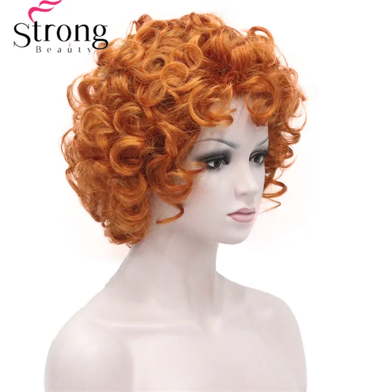 StrongBeauty короткий парик мягкий тусклый медный оранжевый подчеркивает полные