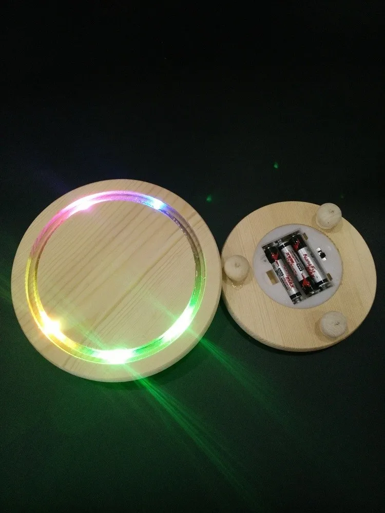 Круглые стеклянные вазы DIY вечная Цветочная стеклянная ваза деревянная база RGB ваза для цветов DIY свадебная Рождественская вечеринка декоративная ваза