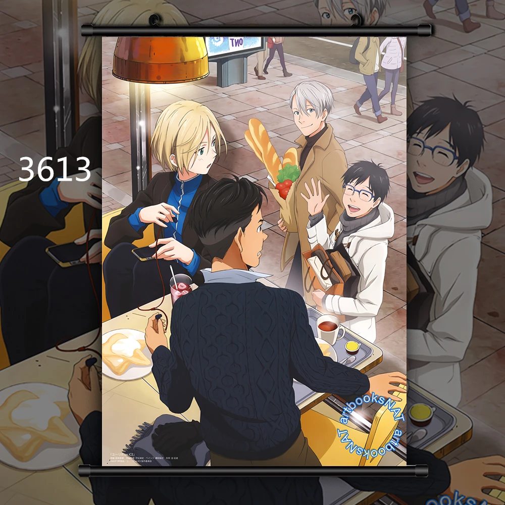 3613 Yuri On Ice Group Аниме Манга настенный плакат свиток D - Цвет: 3613