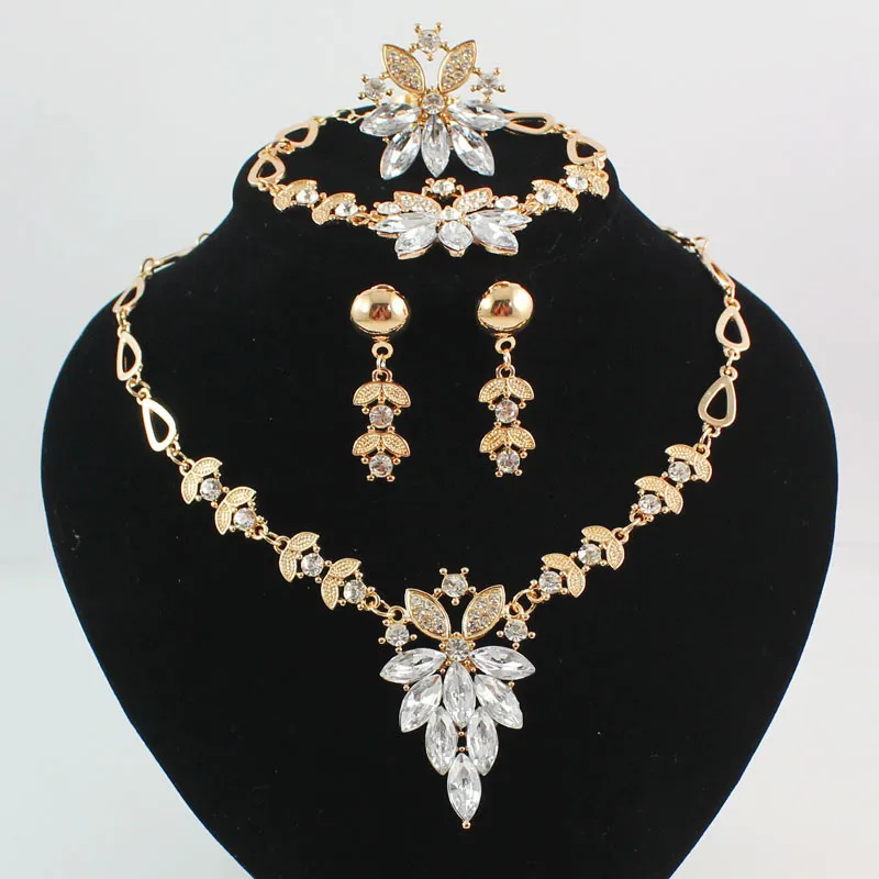 Африканские Бусы Горный Хрусталь Кристалл Ювелирные Наборы Колье Для Женщин