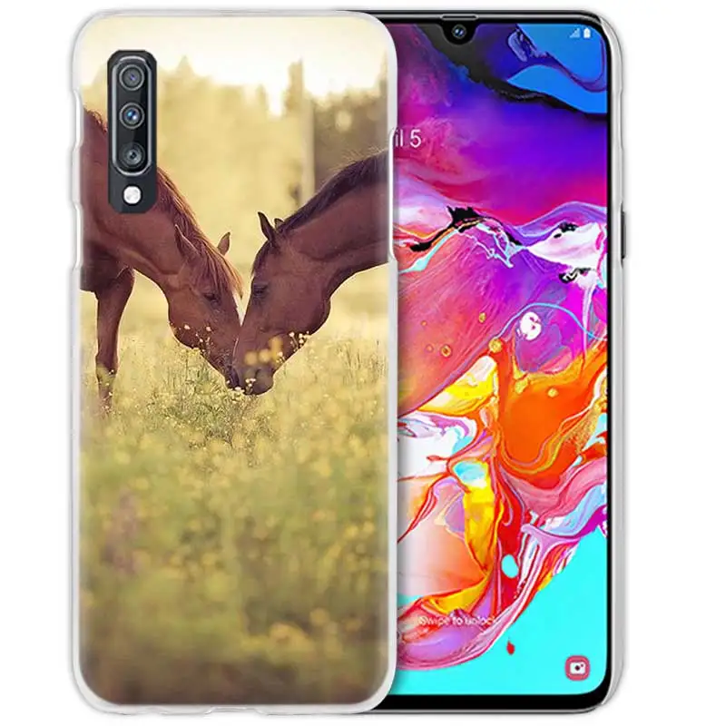 В форме лошадок, животных, чехол для samsung Galaxy A50 A70 A80 A20e A60 A40 A30 A20 A10 A8 A6 плюс A9 A7 жесткий чехол PC Fundas Capa чехол для телефона