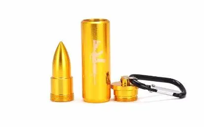 50 шт пуля стиль золотой брелок для ключей коробка хранения таблеток портативная