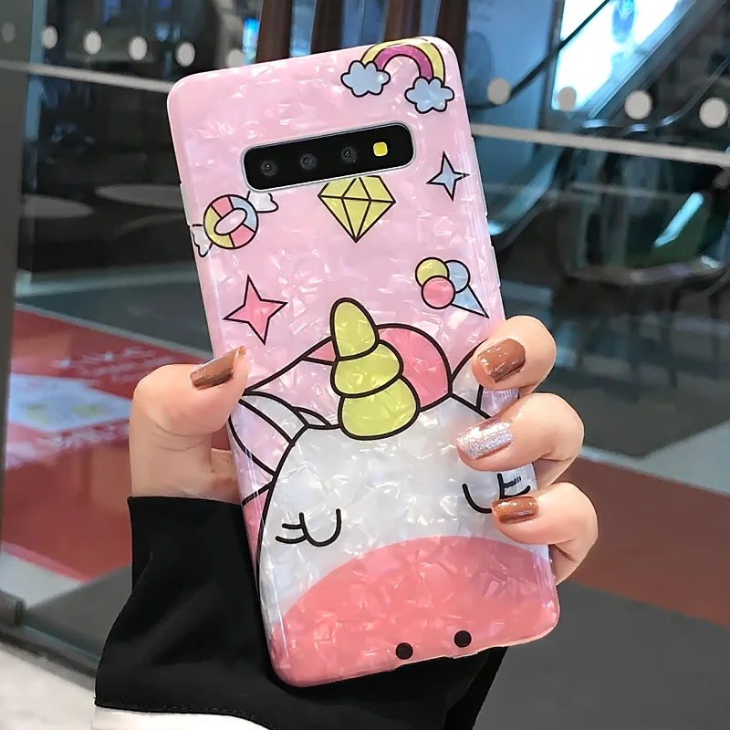 Мягкие чехлы YHBBCASES с мультяшным милым единорогом для Samsung Note 10 Plus 8 9 Galaxy S10 5G S8 S9