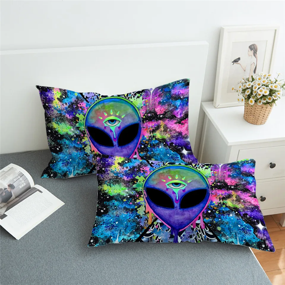 Trippy Alien by Brizbazaar наволочка с акварельным рисунком наволочка третий глаз кастрюля для мальчиков Fronha Прямая поставка