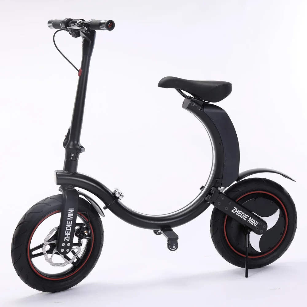 Портативный электрический велосипед двухколесный 14 дюймовый одномоторный 450 Вт