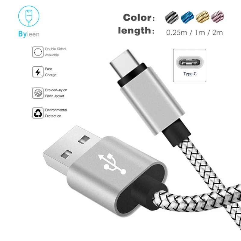 Кабель USB Type C для huawei mate 20 lite Pro samsung 2A кабель быстрой зарядки и передачи данных Lumia