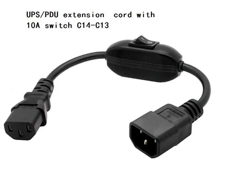 C14 C13 удлинитель питания IEC 320 мама к папа с 10 А выключателем питания|adapter cord|for cablec14