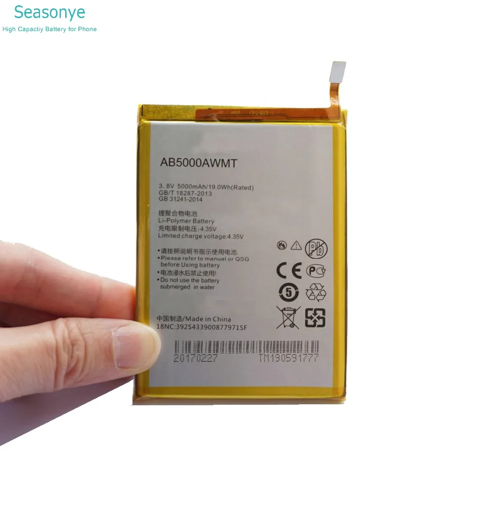 Seasonye 5000mAh / 19.0Wh AB5000AWMT Phone Replacement Battery For Philips Xenium V526 V787 V377 CTV526 CTV787 CTV377 | Мобильные