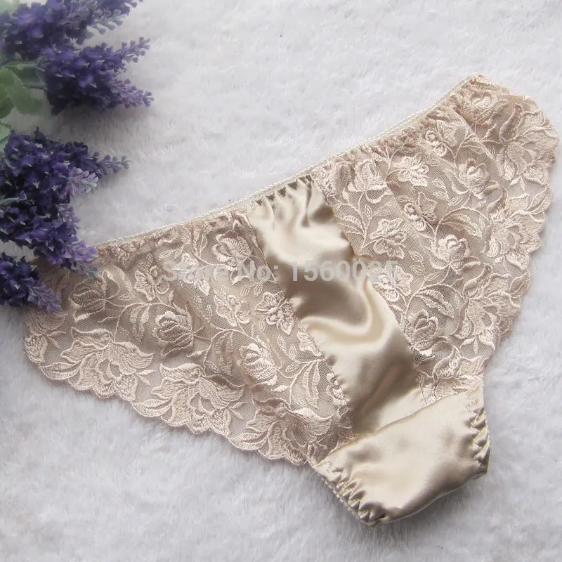 Качественные однотонные женские трусики из чистого шелка 100% шелк тутового