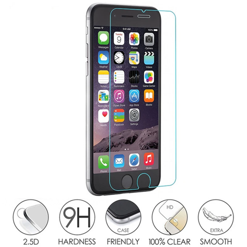 10 шт много защитный чехол с закаленным стеклом для iPhone 6 6 S Защита экрана стекло 5 шт Жесткий чехол пленка для iPhone 6 S 4,7"