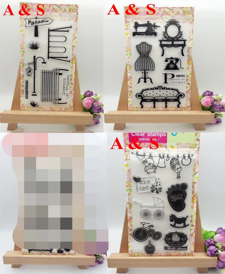 3Different Sewing Swing Furniture Baby Transparent Silicone Stamp/Seal for DIY scrapbooking/photo album Decorative clear stamp | Канцтовары