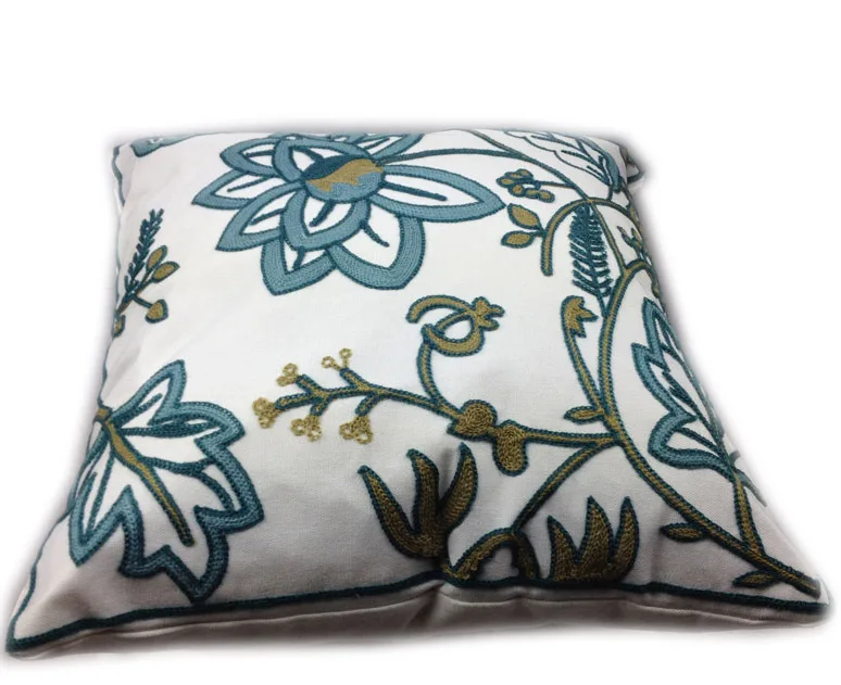 Декоративные Хлопок Холст Crewel Вышивка Чехол для подушки прекрасные весенние