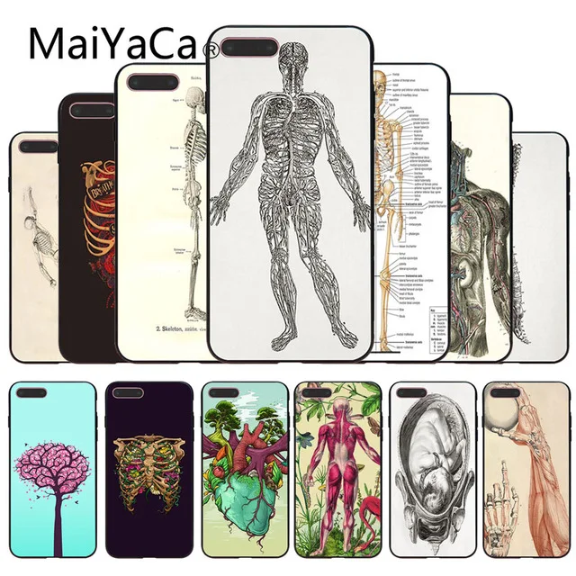 MaiYaCa Анатомия человека 1 кулер для Samsung S3 S4 S5 S6 S7 S8 S9 plus edge Note 5 7 8 черный мягкий чехол
