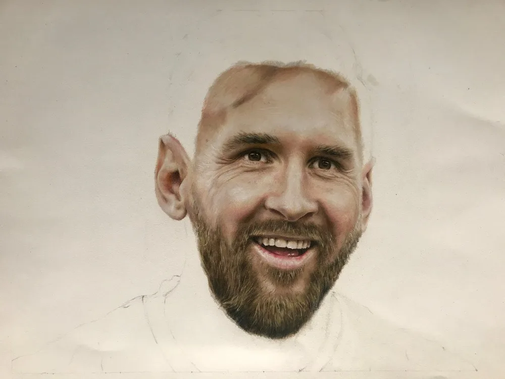 Футболка Звезда Месси ручная роспись на холсте портретная фигурка знаменитостей