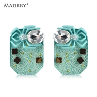 madrry exaggerated spider shape stud earrings for women girls full small beads brincos ear piercing bijuterias pendientes bijoux