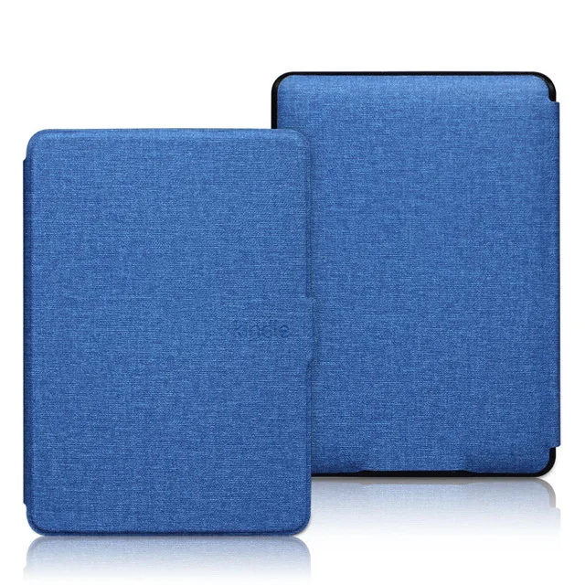 Blue Чехол Kindle с текстурой ткани из искусственной кожи, умный чехол, жесткая задняя крышка для нового Kindle 10th - Цвет: Blue