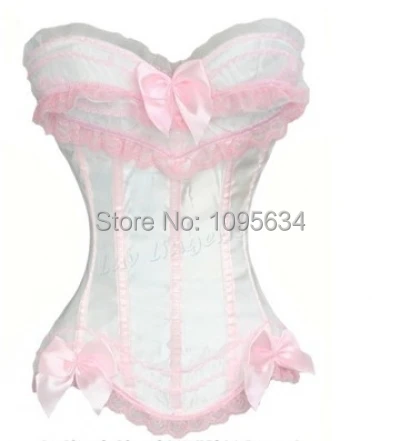 Красивый розовый белый корсет бюстье скидка S-6XL