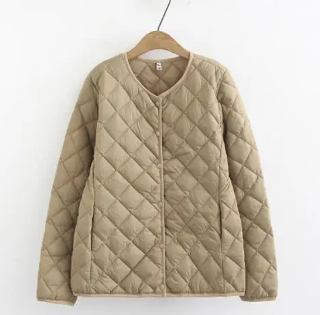 Хаки SEDUTMO, зимние, плюс размер, 4XL, пуховики, женские, ультра легкие, короткие, на утином пуху, пальто, повседневные, черные, пуховики, куртки, Осенние, парки, ED534 - Цвет: Хаки