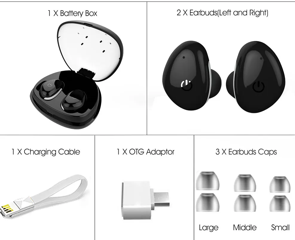 Спортивные наушники с Bluetooth для бега, водонепроницаемые беспроводные наушники с зарядным устройством, шумоподавление, наушники на открытом воздухе