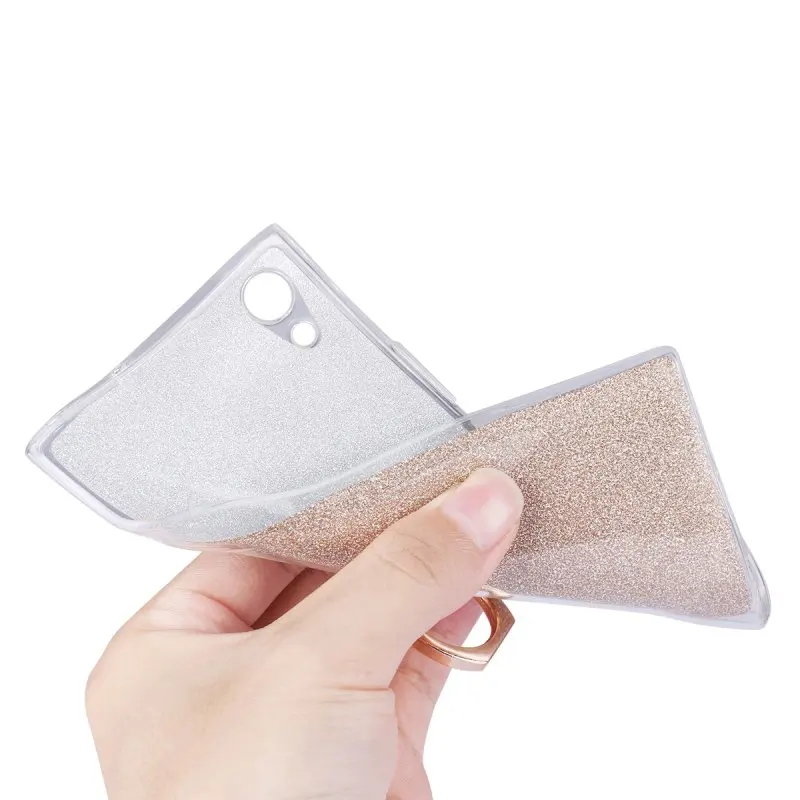 Case With Ring Holder for Sony Xperia XA1 C6 XA Ultra C5 C3 Back Cover Luxury Glitter Shell Gel Capinha Coque Capa Hoesjes Etui |