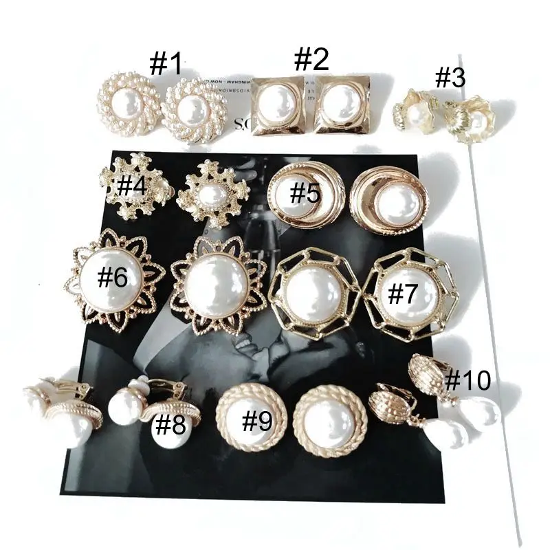 

Elegant Pearl Styles Geometric Alloy Sweet Clip Earring