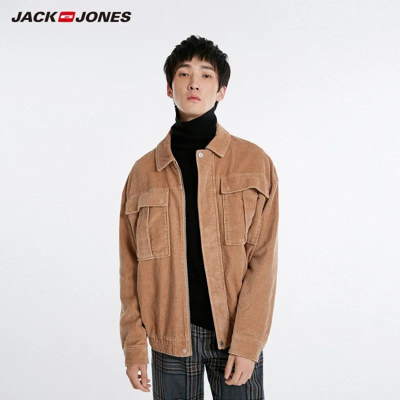 JackJones Мужская Вельветовая куртка с лацканами короткое пальто Стильная мужская