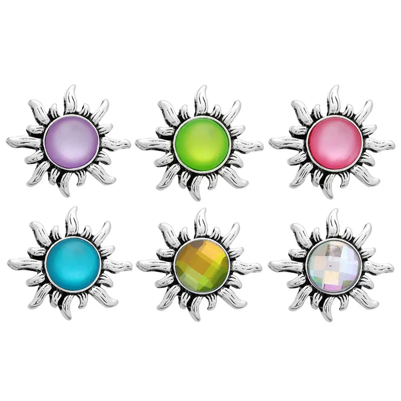 

6pcs DIY 18mm Flower Snap Buttons Interchangeable Jewelry Accessory Can Move Replaceable Button Snap Jewelry For Bracelet ZA812