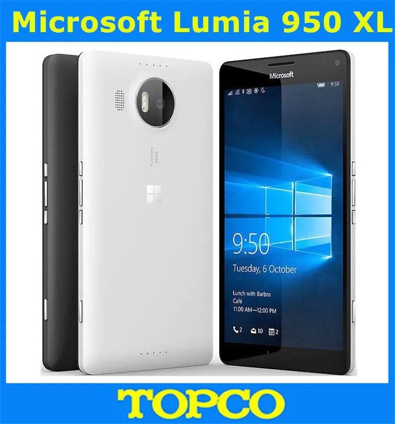 Разблокированный мобильный телефон microsoft Lumia 950 XL с ОС Windows 10, 4G LTE, GSM, 5,7 дюймов, 20 МП, четыре ядра, 3 Гб ram, 32 ГБ rom, 3340 мАч