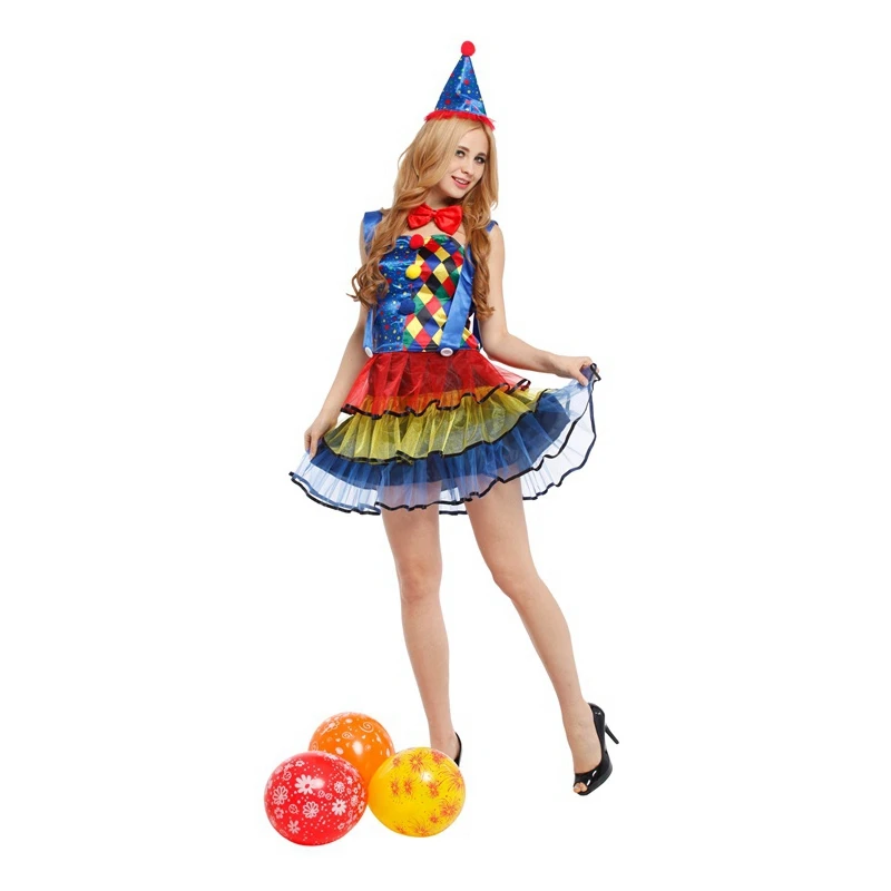 

Ladies Circus Cutie Clown Costume Carnival Dress Outfits for Women Fancy Halloween Party Carnival Costumes Cosplay