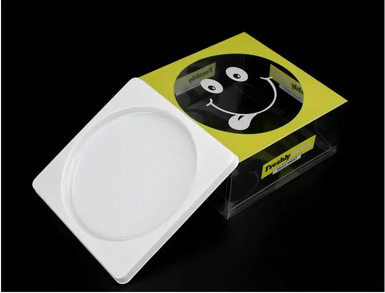 10 шт 13х12 5 х6 см Smiley Face Print прозрачный чизкейк торт коробка день рождения
