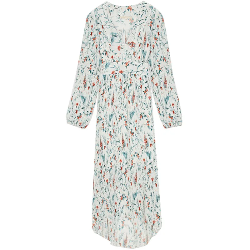 Женское платье длинный стиль новинка 2019 тонкая талия Европейская и американская