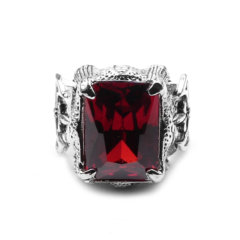 Новинка 2018 Классические роскошные кольца в стиле ретро с красным австрийским