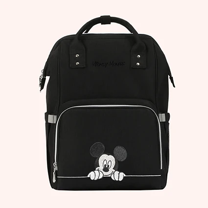 Бренд disney, сумка для подгузников для мам, сумки для мам, сумки для хранения, сумки для детских подгузников большой емкости, многофункциональный рюкзак для путешествий - Цвет: black