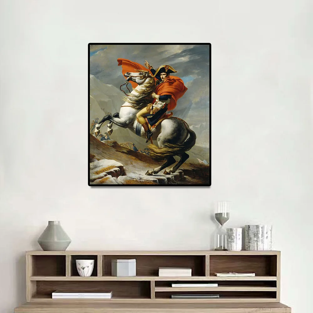 Nordic Napoleon Crossing The Alps By Jacques Canvas Paintings On Poster Cuadros Picture For Home Decor | Дом и сад