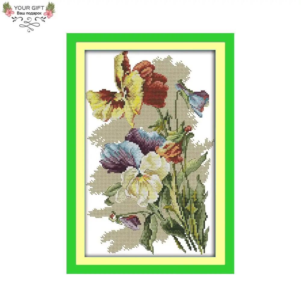 

Joy Sunday Flowers Home Decoration H570(4) 14CT 11CT Counted Stamped Pansy Handcraft Embroidery DIY Cross Stitch kits