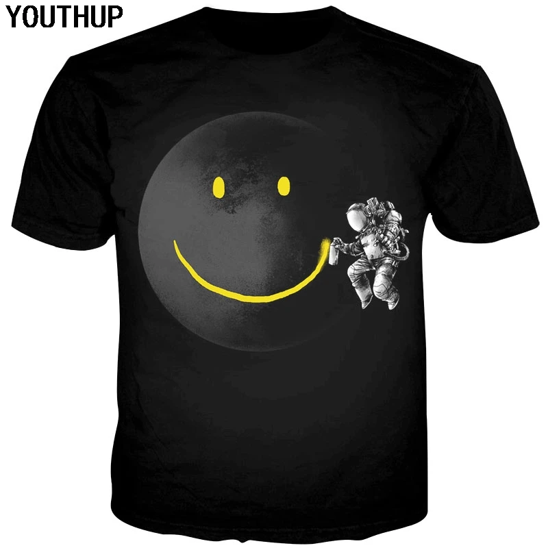 Забавные мужские футболки YOUTHUP 2020 с 3d принтом летние модным дизайном и астронавта