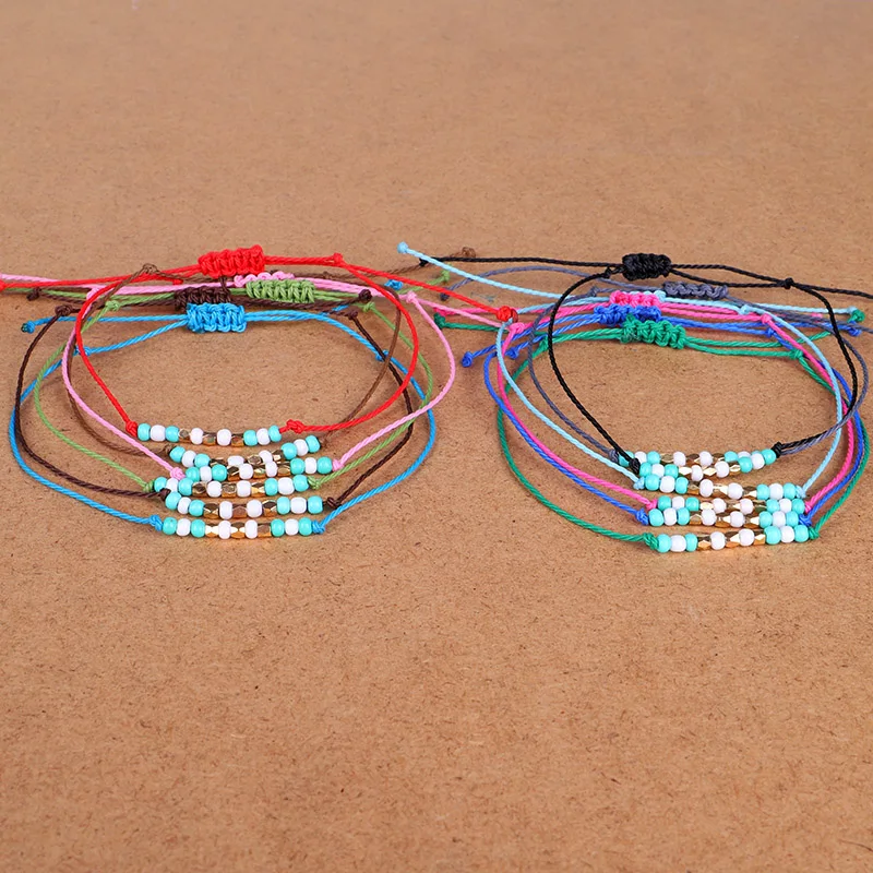 Fashion Jewelry Gold Delicate Seed Bead Bracelet Simple Wax-coated String Handmade Friendship Women 2313 | Украшения и аксессуары