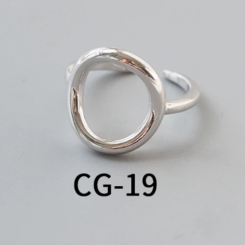 CG-19 S925 Стерлинговое Серебро указательный палец кольцо Леди минимализм прохладный ветер цепи простое Открытое кольцо корейские ювелирные изделия - Цвет основного камня: CG-19