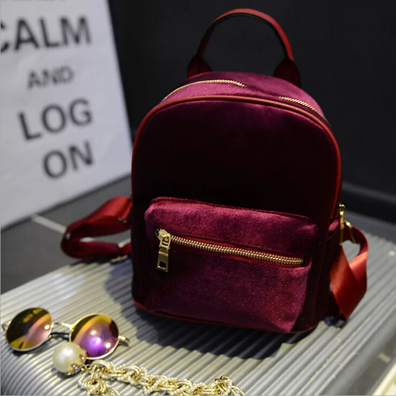 Новинка 2018 бархатный милый женский мини рюкзак для женщин школьный девочек