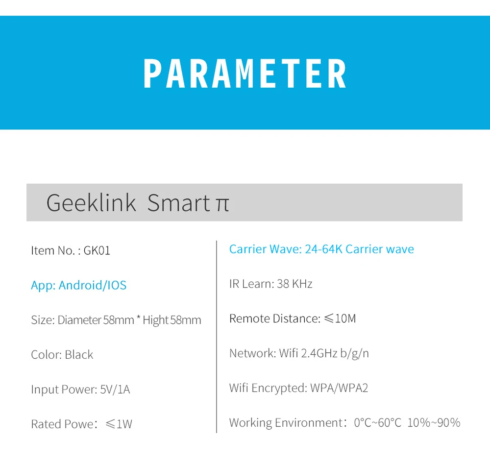 Умный дом пульт дистанционного управления для Geeklink приложение wifi+ ИК беспроводной iOS Android приложение Siri Голосовое управление ТВ AC таймер умный контроль