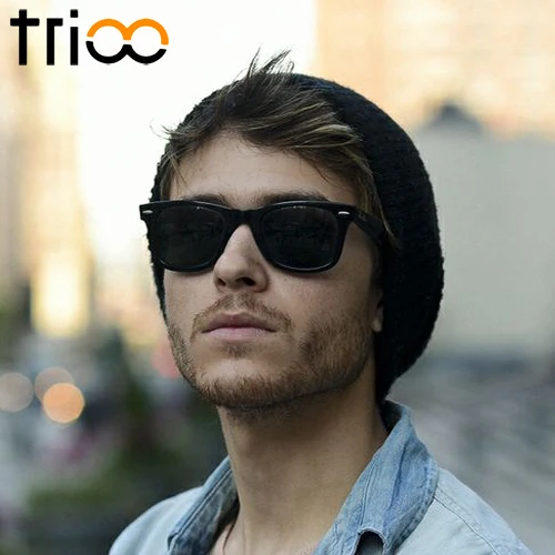 Мужские поляризационные солнцезащитные очки TRIOO черные брендовые дизайнерские