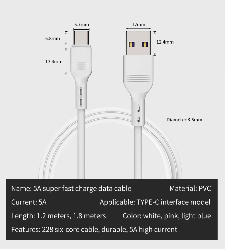 Uverbon 5A USB C кабель QC3.0 type C кабель для huawei mate 20 P20 Pro Honor 20 супер быстрое зарядное устройство type C USB C Быстрая зарядка