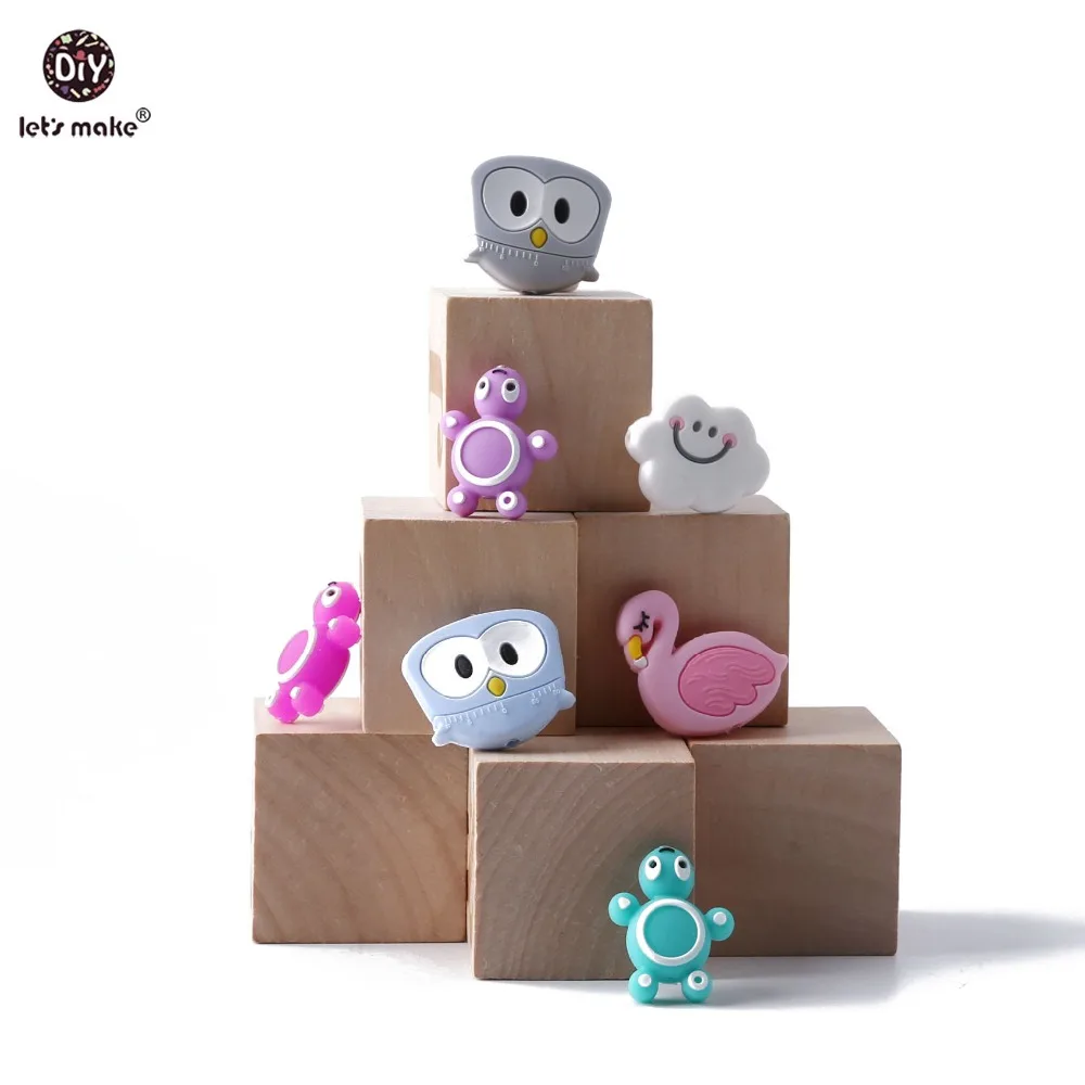 Let's Make Baby Teethers 3 шт. милые Силиконовые Прорезыватели для зубов бусины черепаха