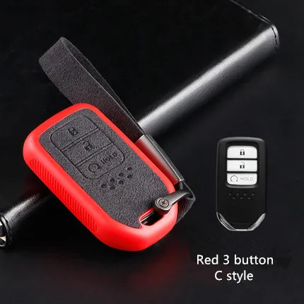 3 button C Red ТПУ флиппе для Honda CRV HRV Accord Civic Odyssey Vezel Inspire Fit Jazz JADE Pilot флип чехол для ключей - Название цвета: 3 button C Red