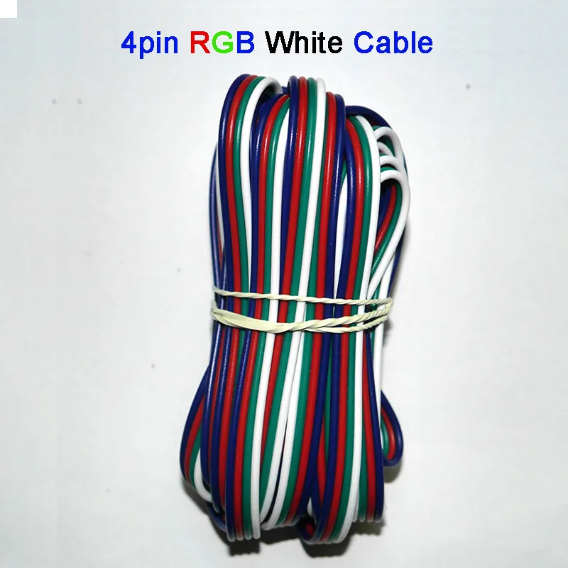 4pin RGB white 5~ 100 метров 2pin 3pin 4pin 5Pin 6pin 22 AWG Удлинитель электрический провод светодиодный разъем для 5050 3528 RGBW RGB CCT светодиодный Stirp - Цвет: 4pin RGB white
